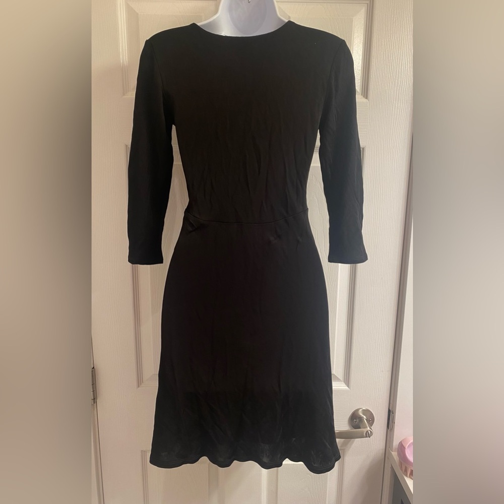 Aritzia Babaton Black little V-neck Mini dress size S - Picture 3 of 6